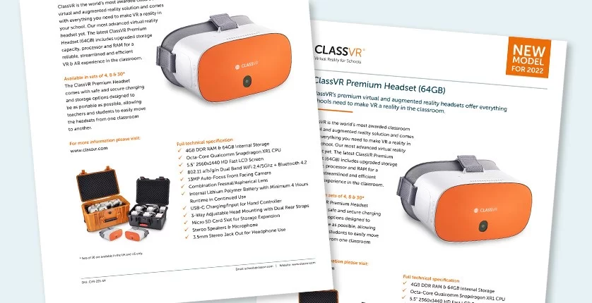 ClassVR Datasheet - a world of new experiences